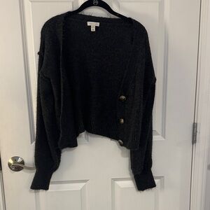 Topshop Charcoal Buttoned Cardigan